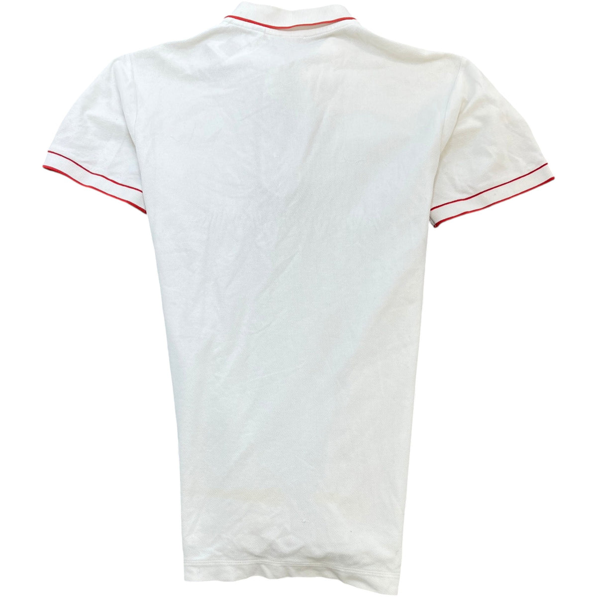 Men's Icon Stripe Zip Polo Shirt White Size M - Photo 2