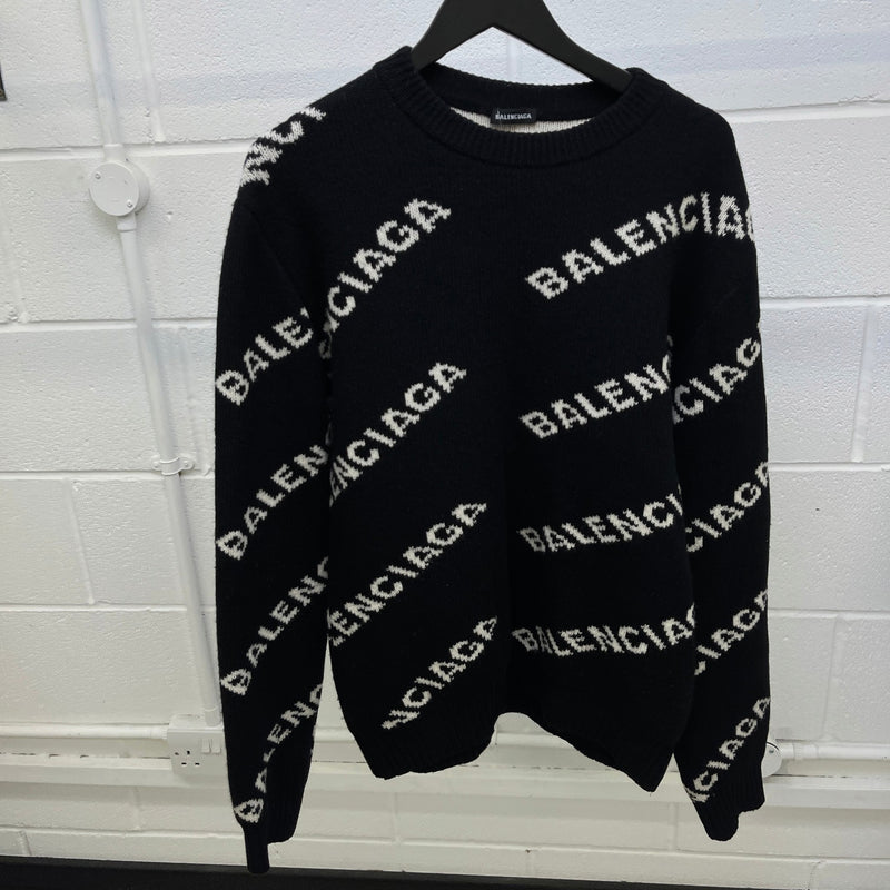 Men's Logo Print Sweatshirt Black Size L