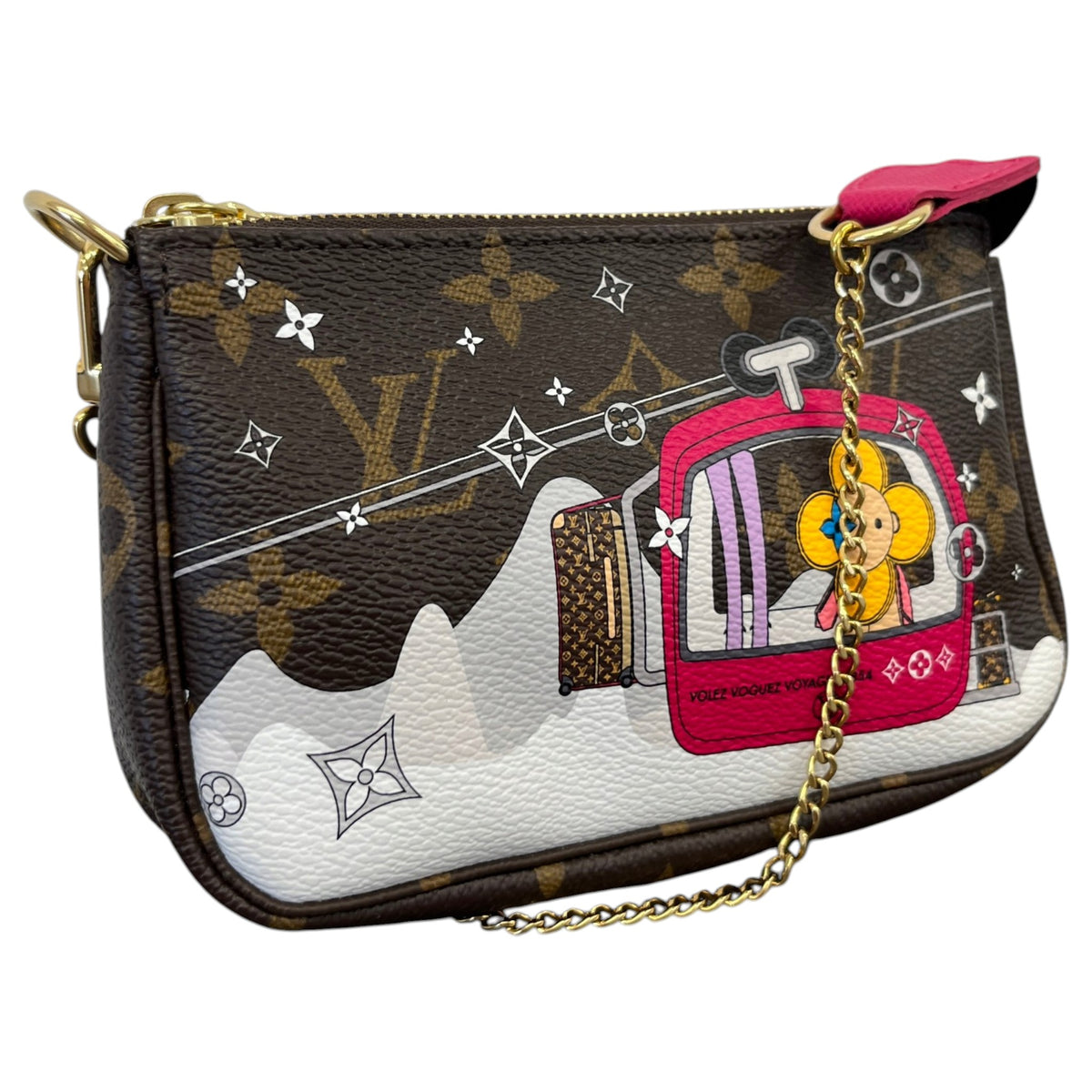 Women's Monogram Mini Pochette 2019 Christmas Handbag Brown - Photo 4