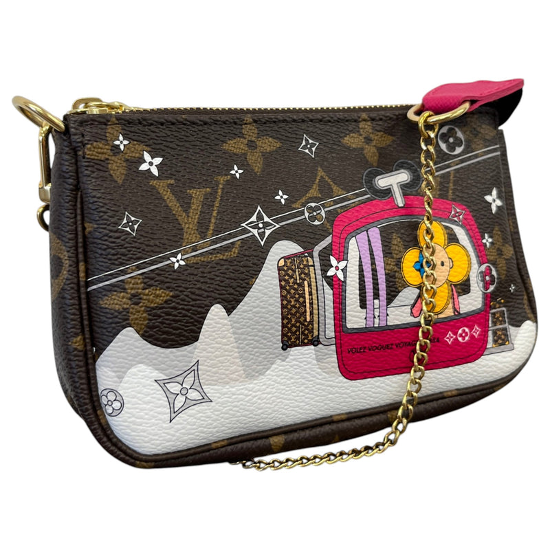 Women's Monogram Mini Pochette 2019 Christmas Handbag Brown