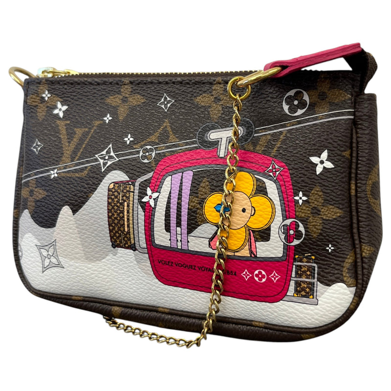 Women's Monogram Mini Pochette 2019 Christmas Handbag Brown