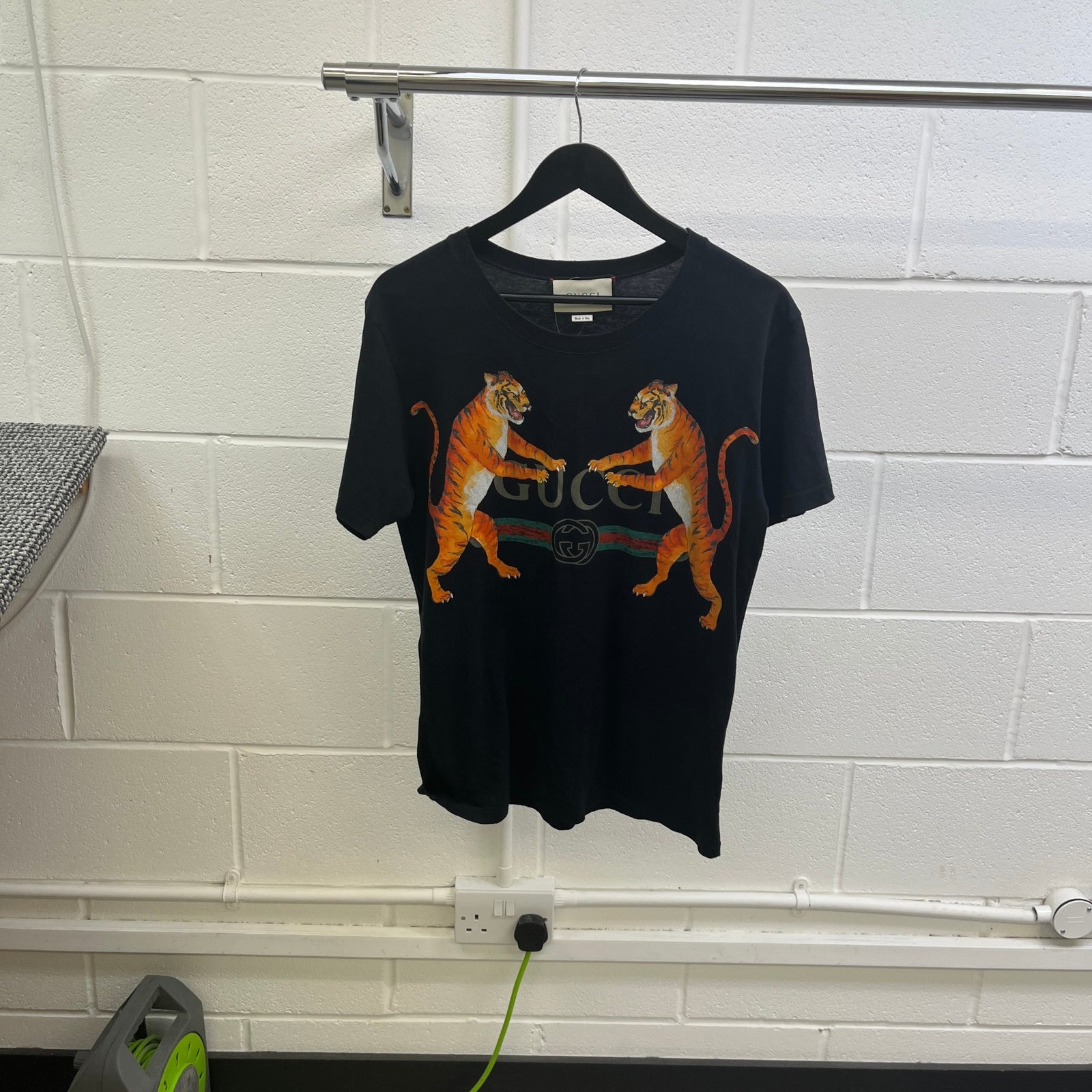 Men's Tiger Logo Print T-Shirt Black Size XS - Photo 8