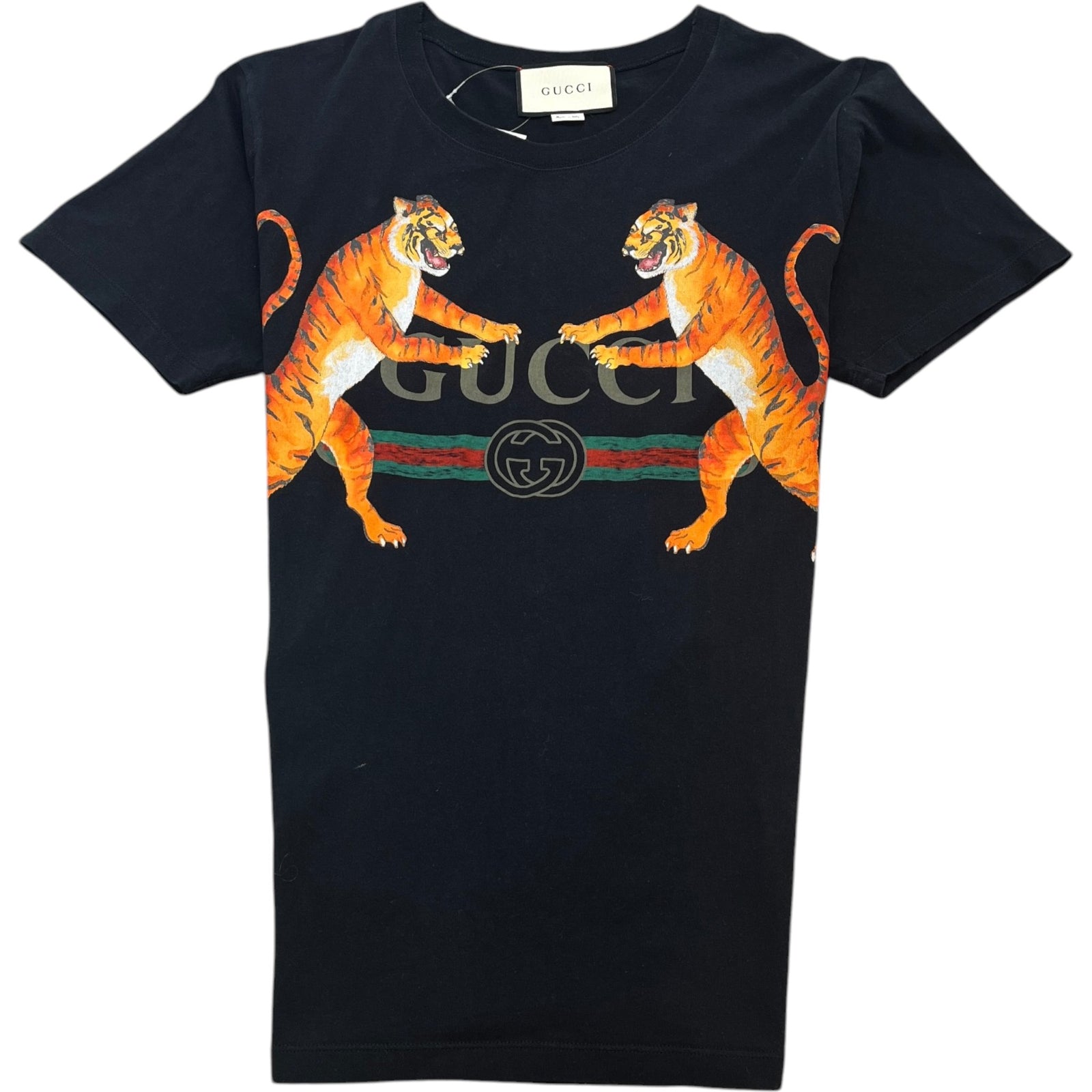 Men's Tiger Logo Print T-Shirt Black Size XS - Photo 1