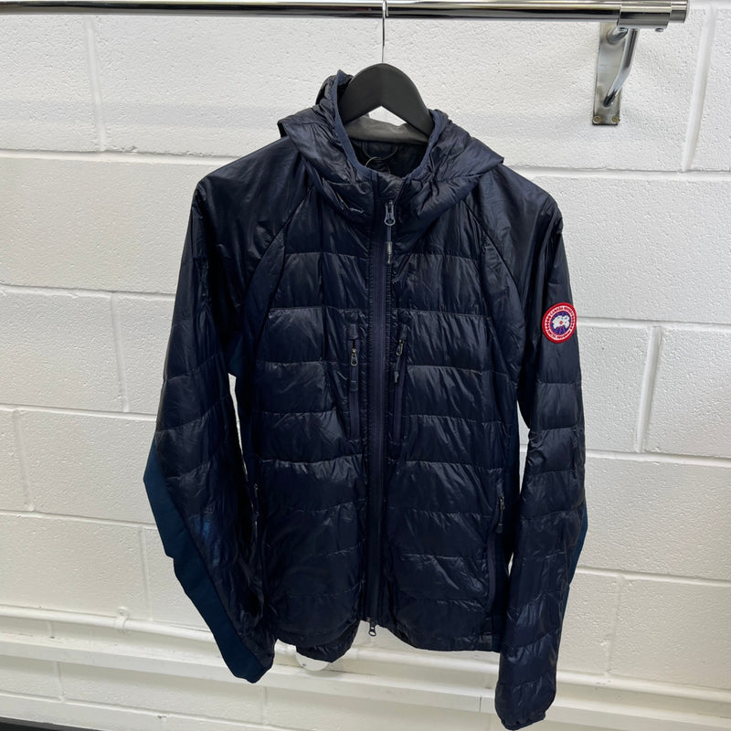 Men's Hybridge Lite Hoody Down Jacket Navy Size L