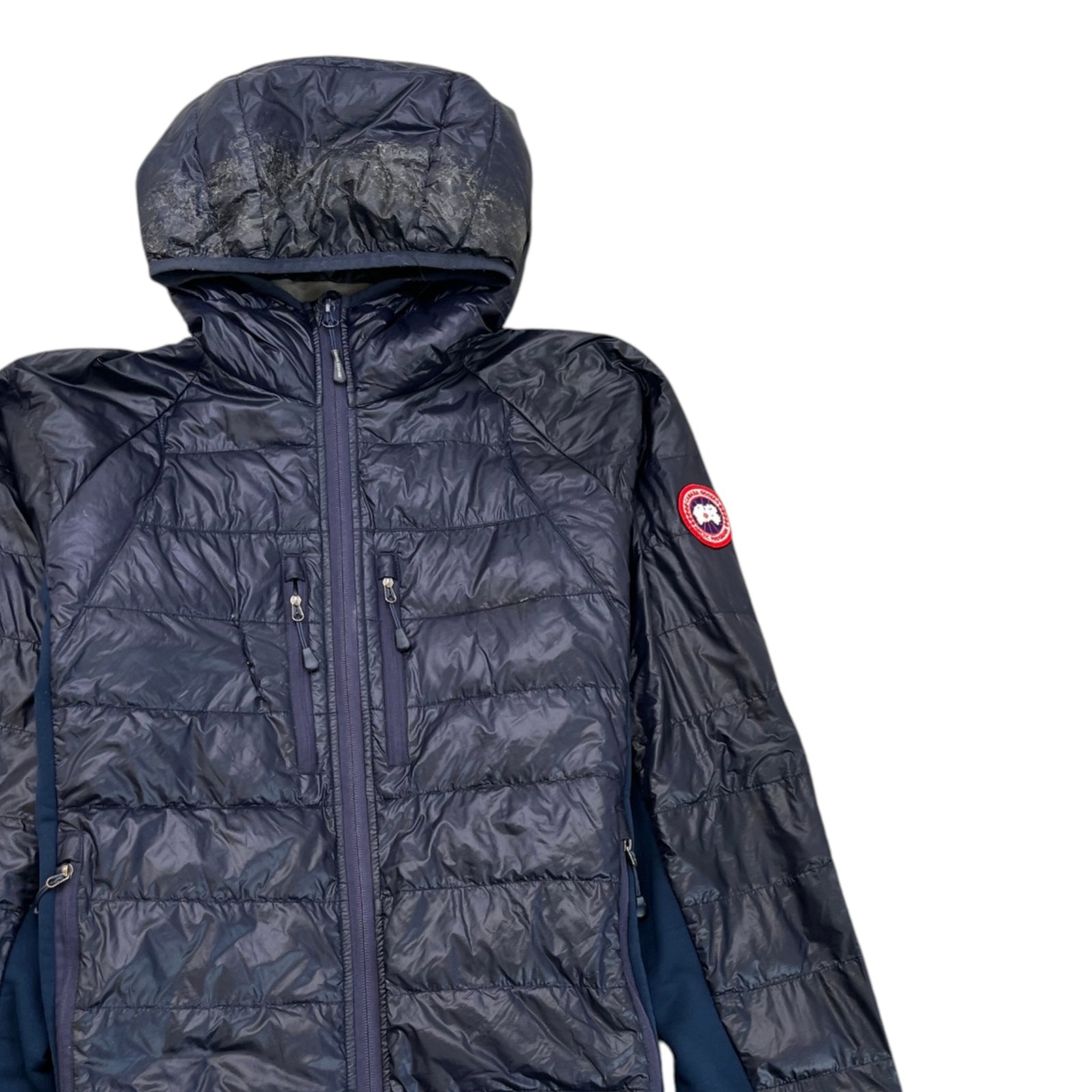 Men's Hybridge Lite Hoody Down Jacket Navy Size L - Photo 3