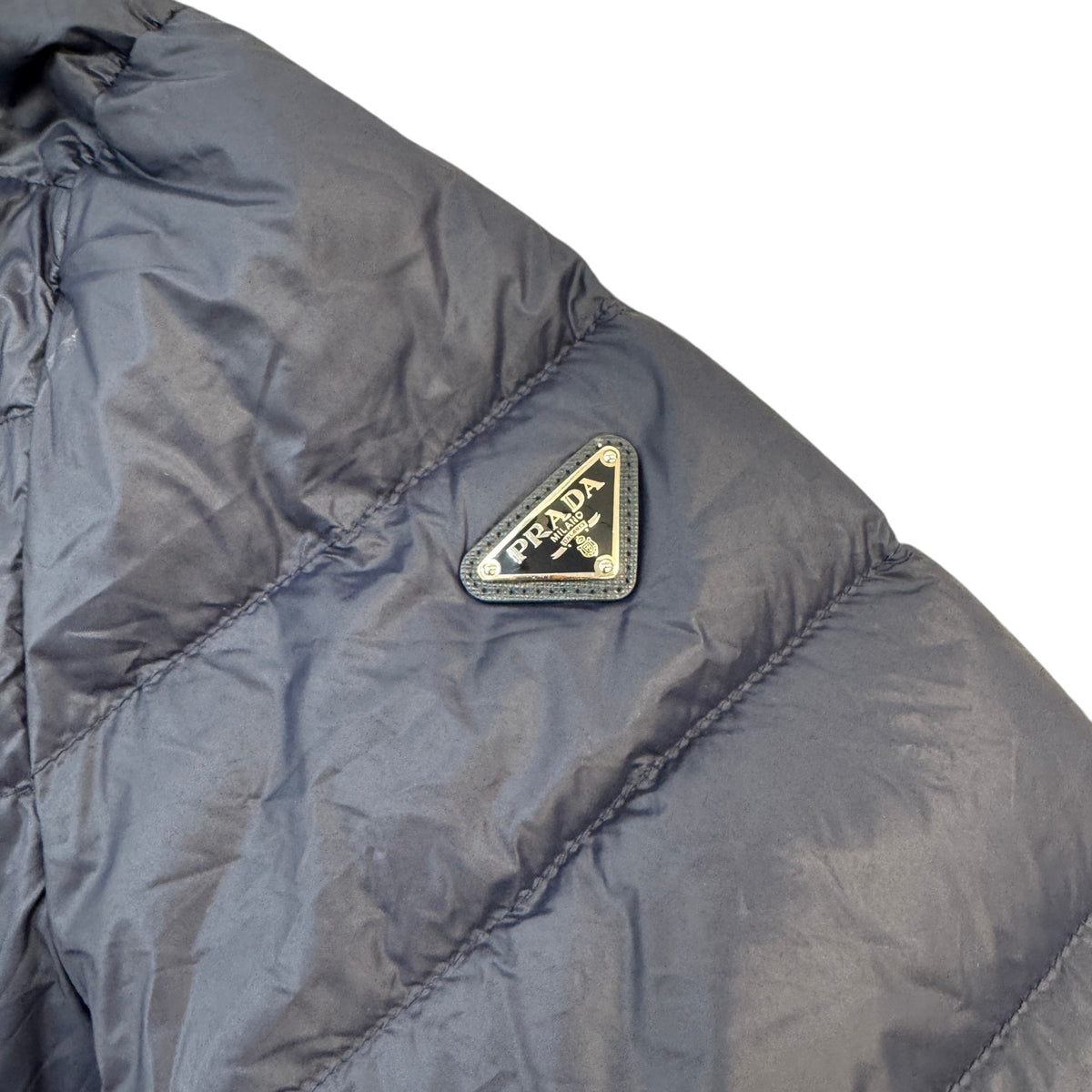 Men's Logo Print Down Jacket Navy Size XXL - Photo 5