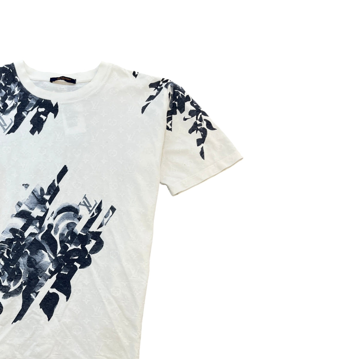 Men's Floral Print T-Shirt White Size XXL - Photo 3