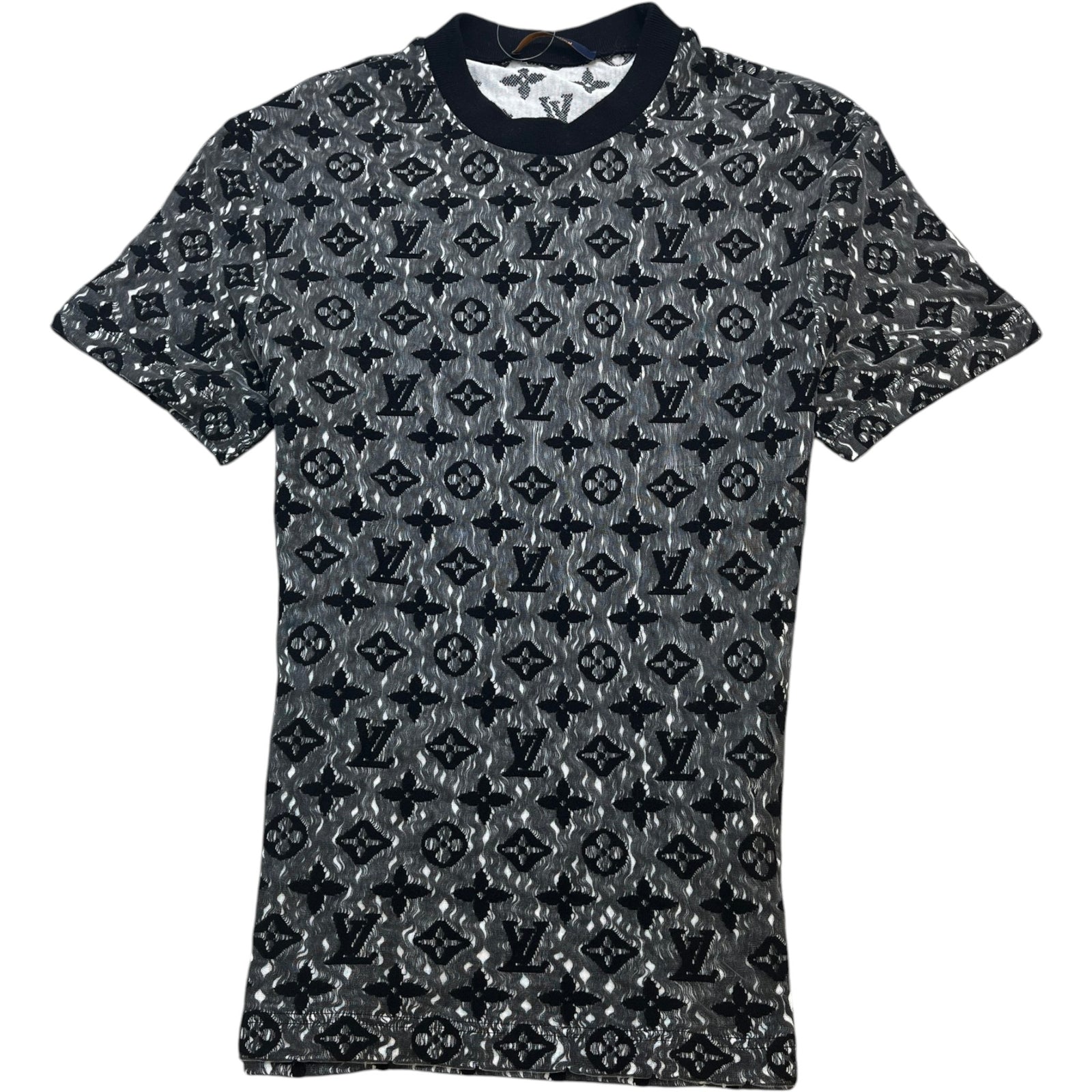 Men's Monogram Mesh T-Shirt Charcoal Size S - Photo 1