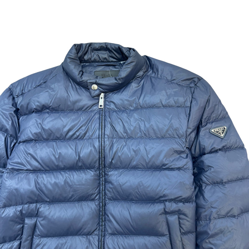 Men's Logo Print Down Jacket Navy Size XXL