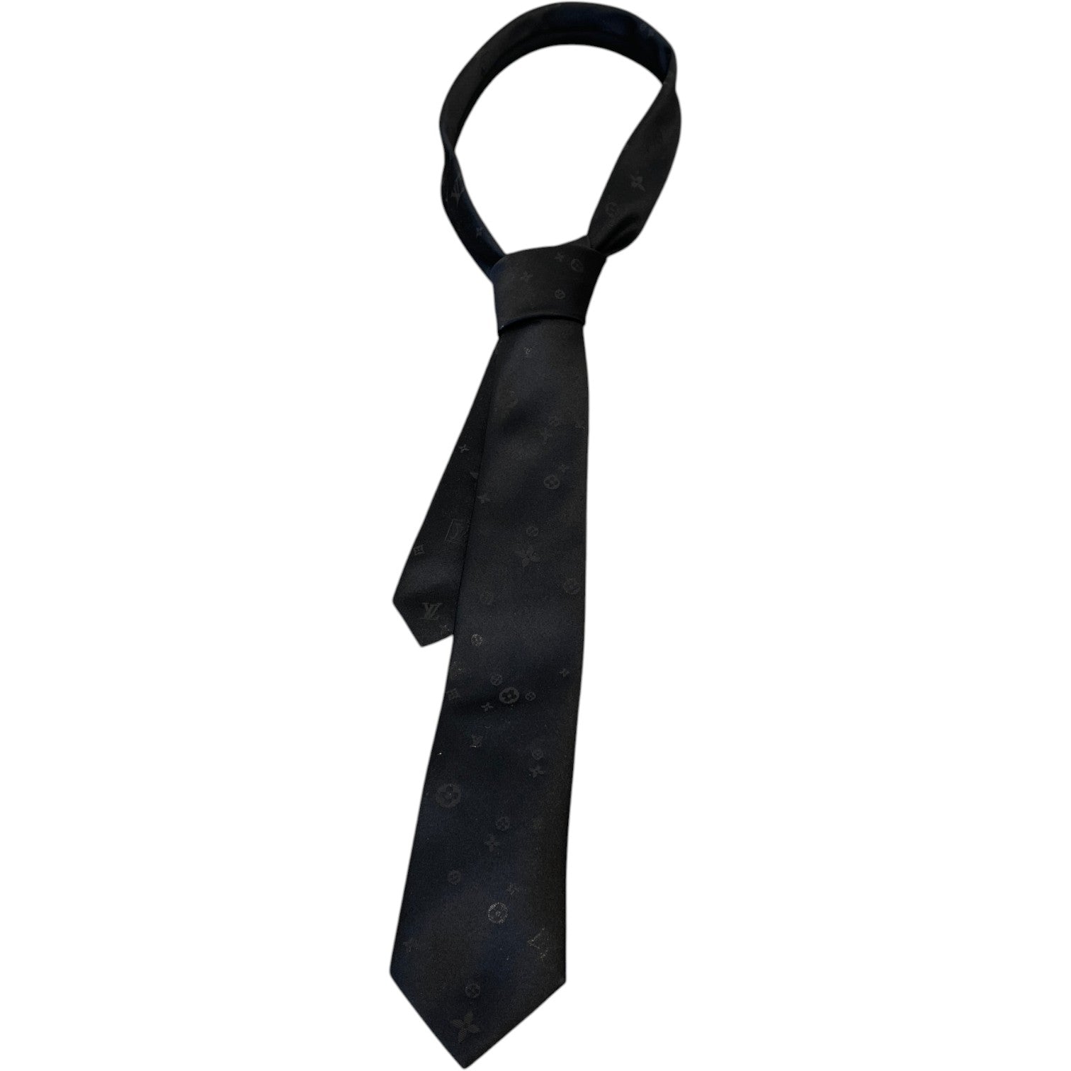 Men's Monogram Starry Night Tie Black - Photo 1