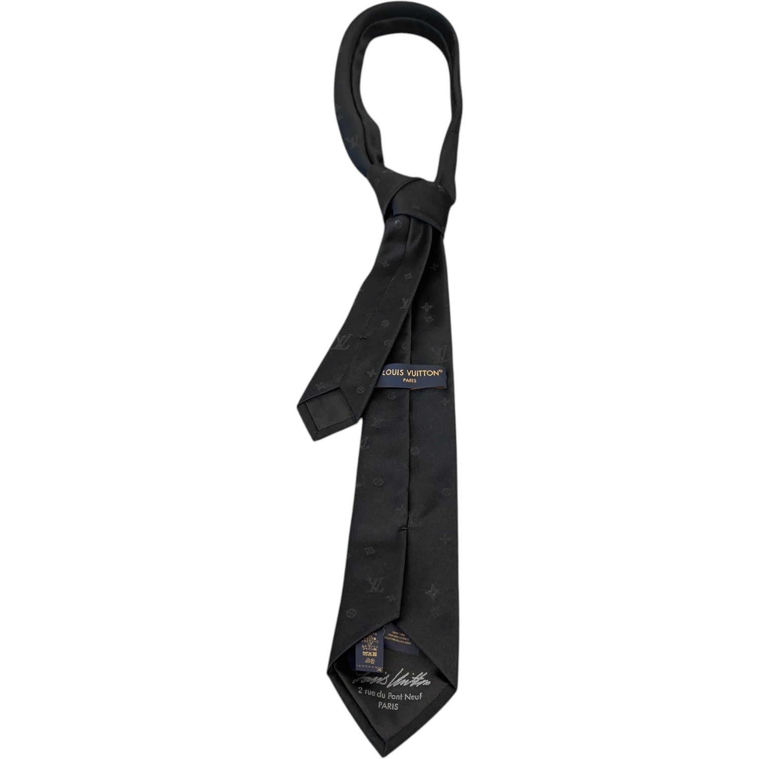 Men's Monogram Starry Night Tie Black - Photo 2