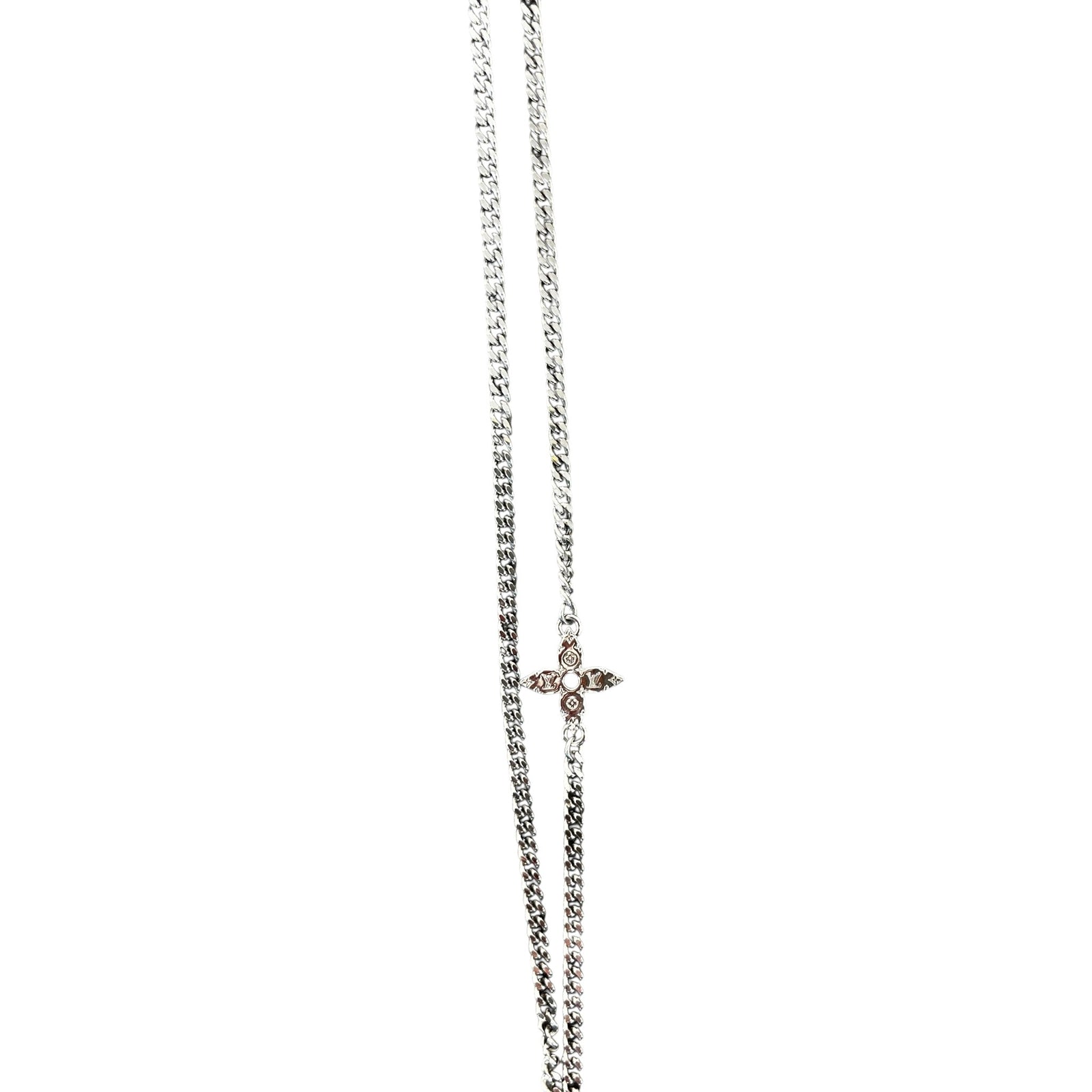 Men's Monogram Padlock Necklace Silver - Photo 2