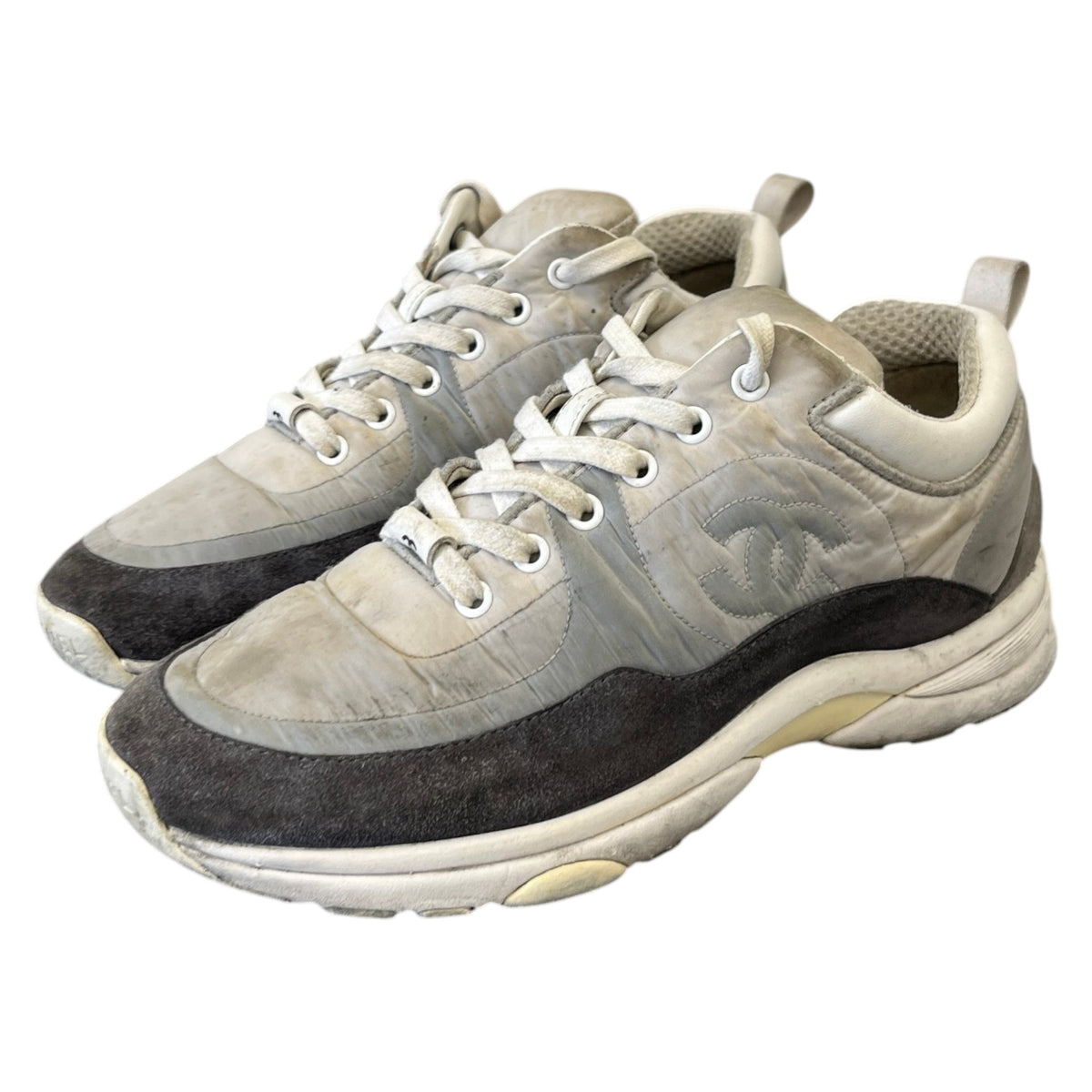 Women's CC Logo Low Trainers Grey Size UK 4 / EU 37 - Photo 9