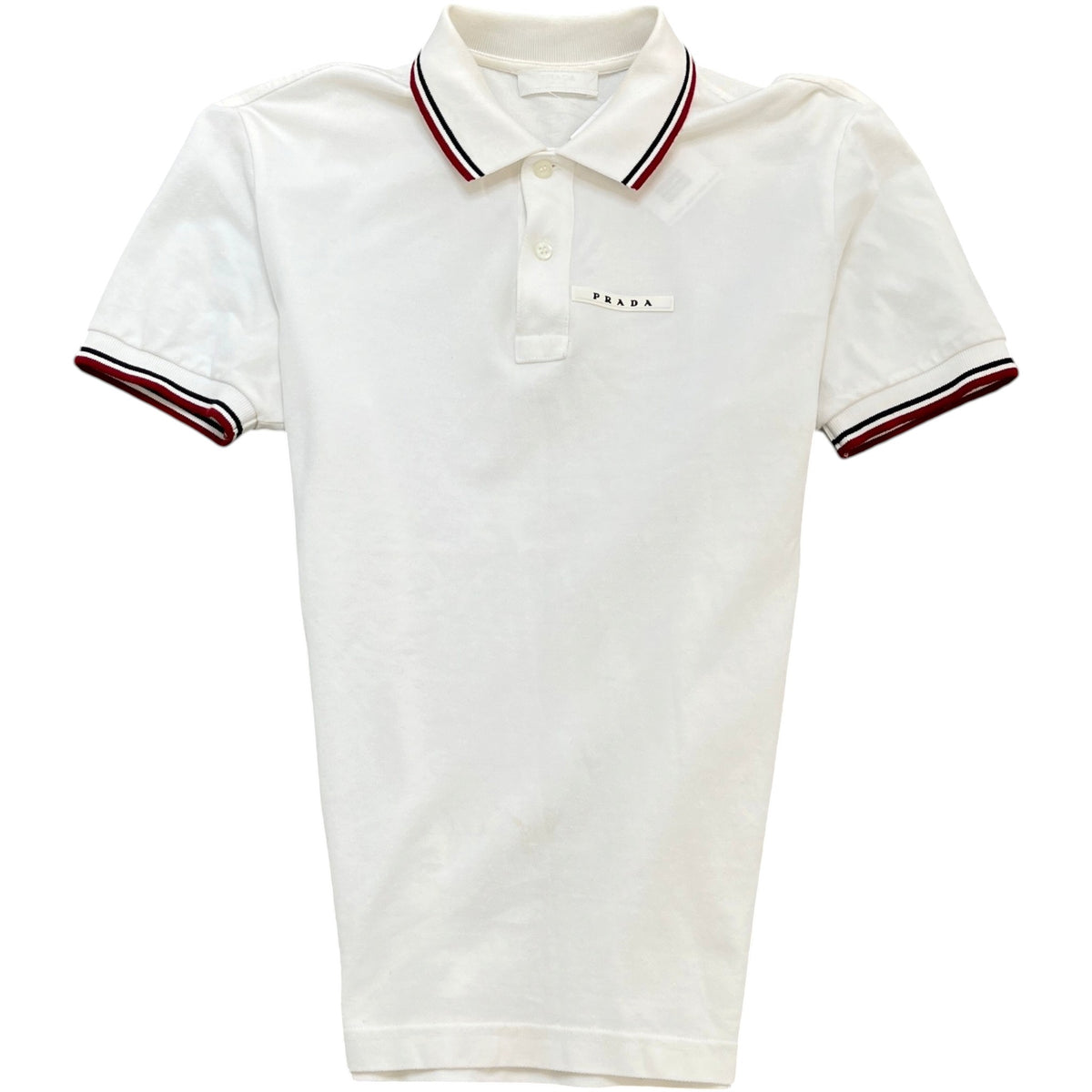 Men's Plaque Logo Polo Shirt White Size S - Photo 1