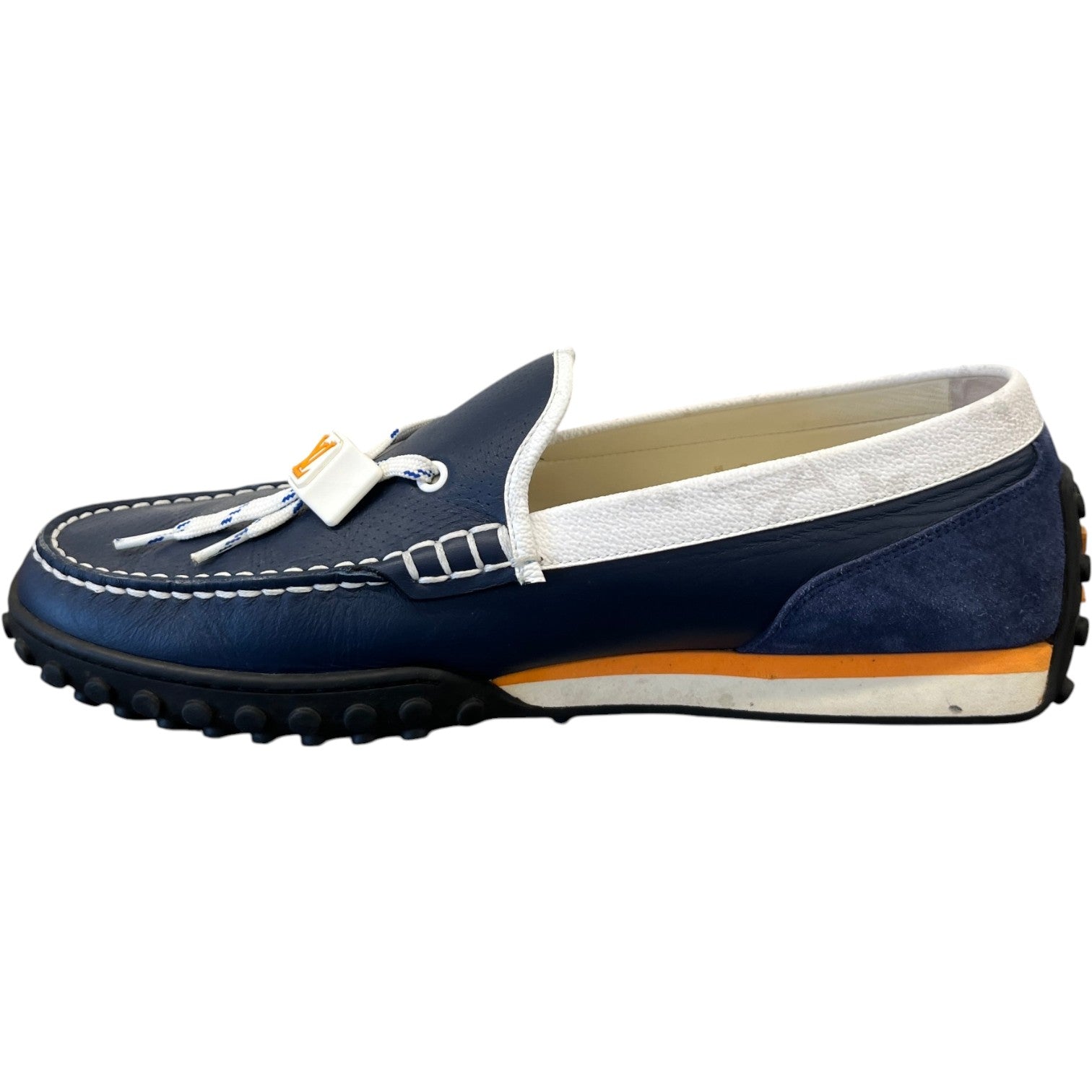 Men's Lv Racer Moccasins Loafers Navy Size EU 42 / UK 8 - Photo 3