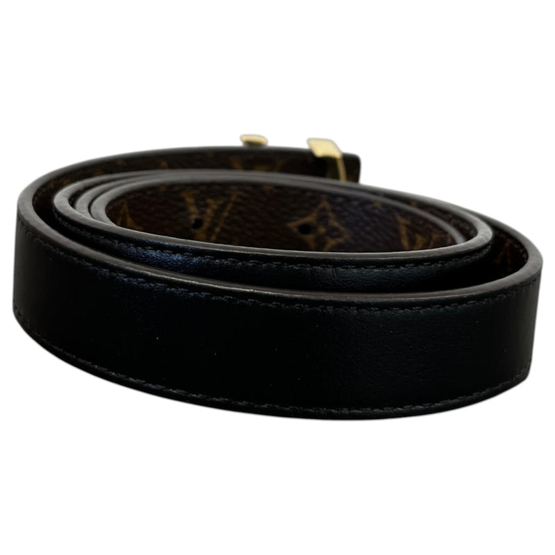 Women's Reversible LV Buckle Monogram Belt Black Size W30