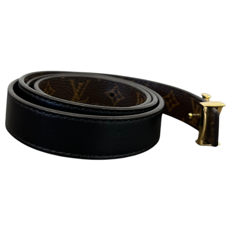 Women's Reversible LV Buckle Monogram Belt Black Size W30