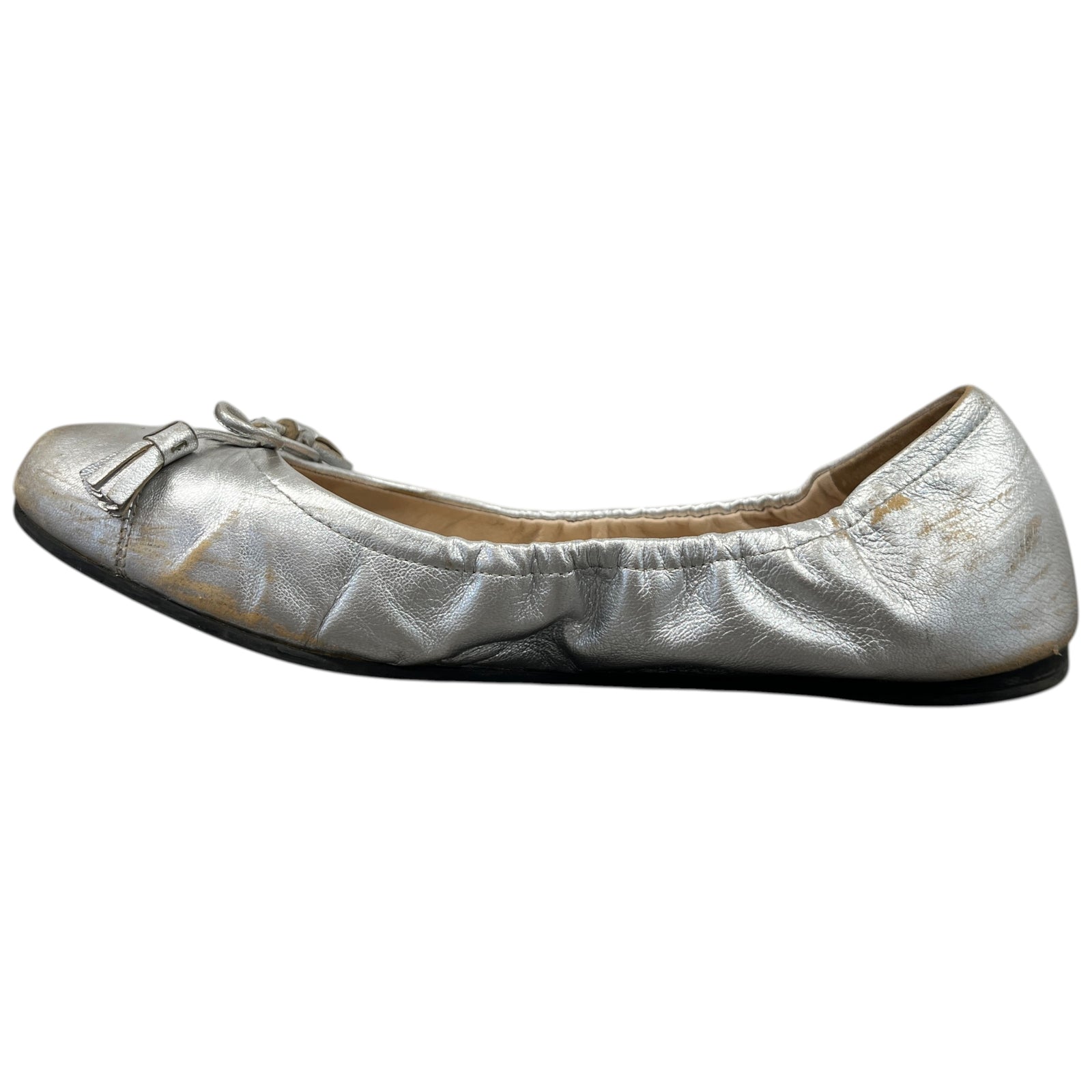 Women's Logo Ballet Flats Mules Silver Size EU 37 / UK 4 - Photo 2