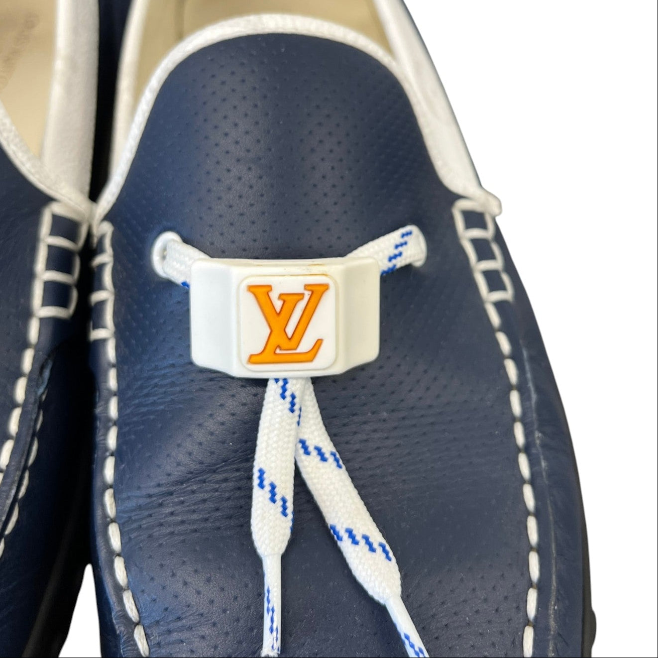 Men's Lv Racer Moccasins Loafers Navy Size EU 42 / UK 8 - Photo 10