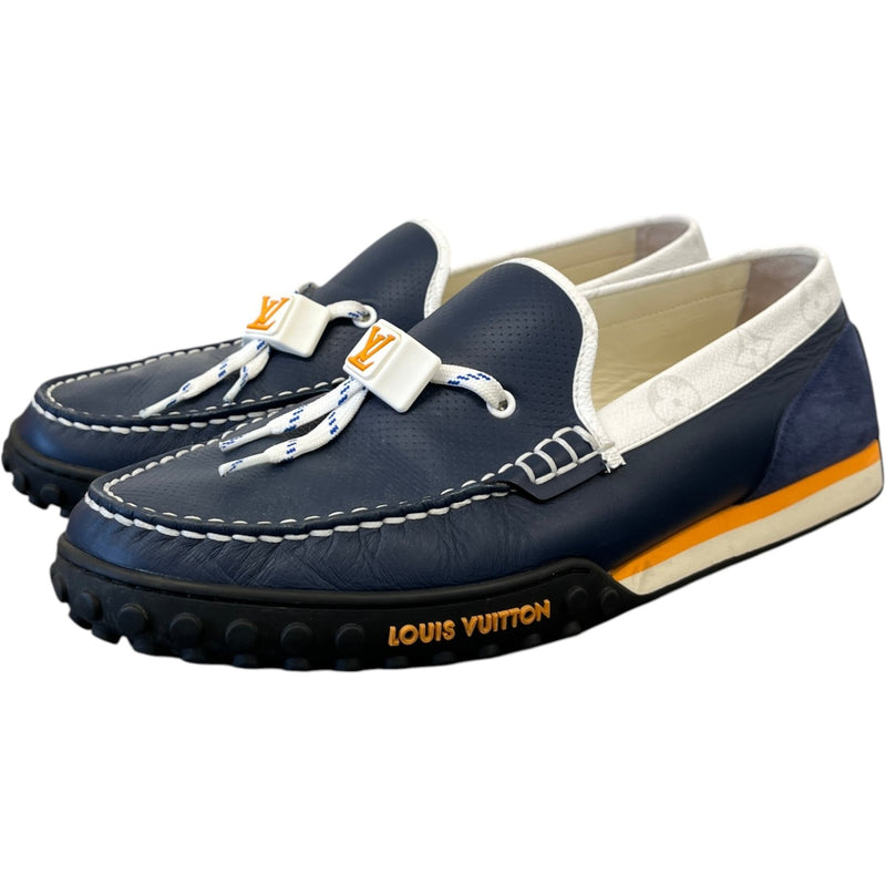 Men's Lv Racer Moccasins Loafers Navy Size EU 42 / UK 8