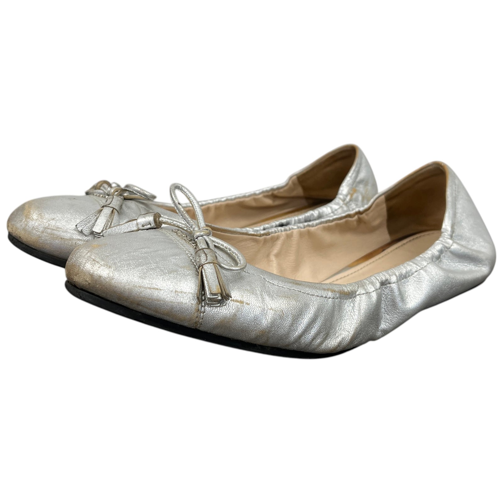 Women's Logo Ballet Flats Mules Silver Size EU 37 / UK 4 - Photo 8