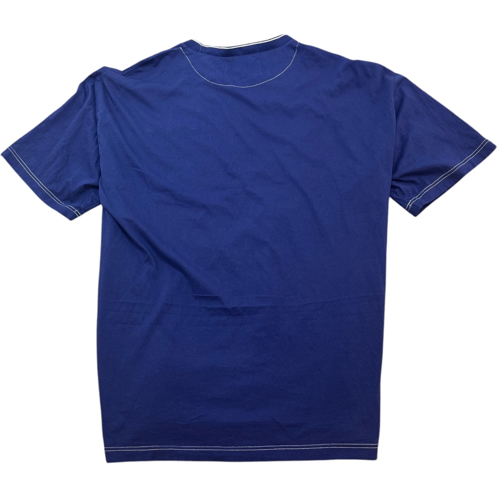 Men's Triangle Logo Nylon T-Shirt Blue Size L - Photo 2