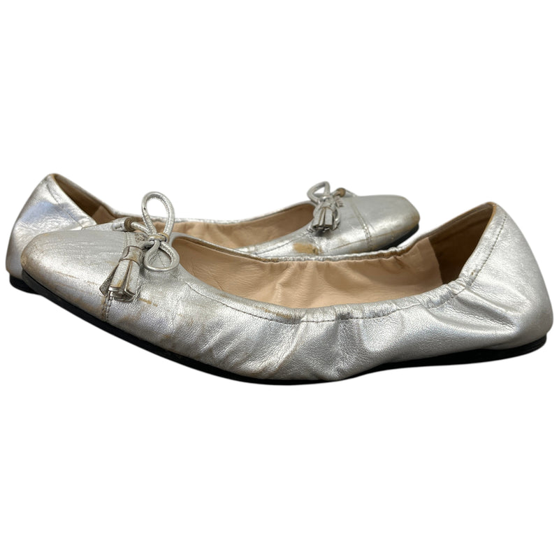 Women's Logo Ballet Flats Mules Silver Size EU 37 / UK 4
