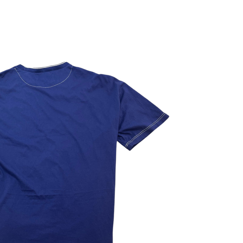 Men's Triangle Logo Nylon T-Shirt Blue Size L