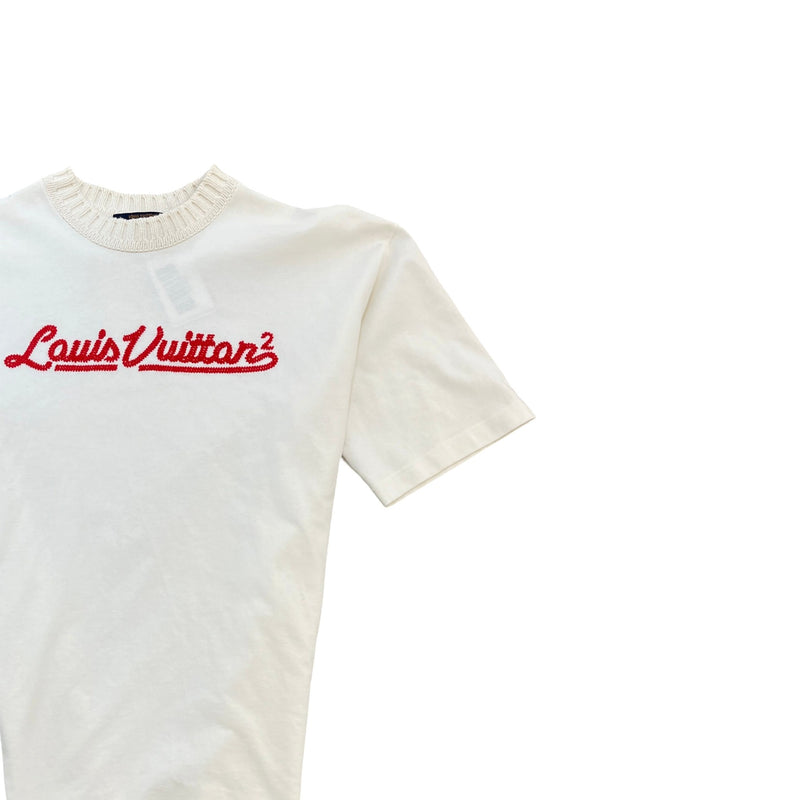 Men's Embroidered Logo T-Shirt White Size XL