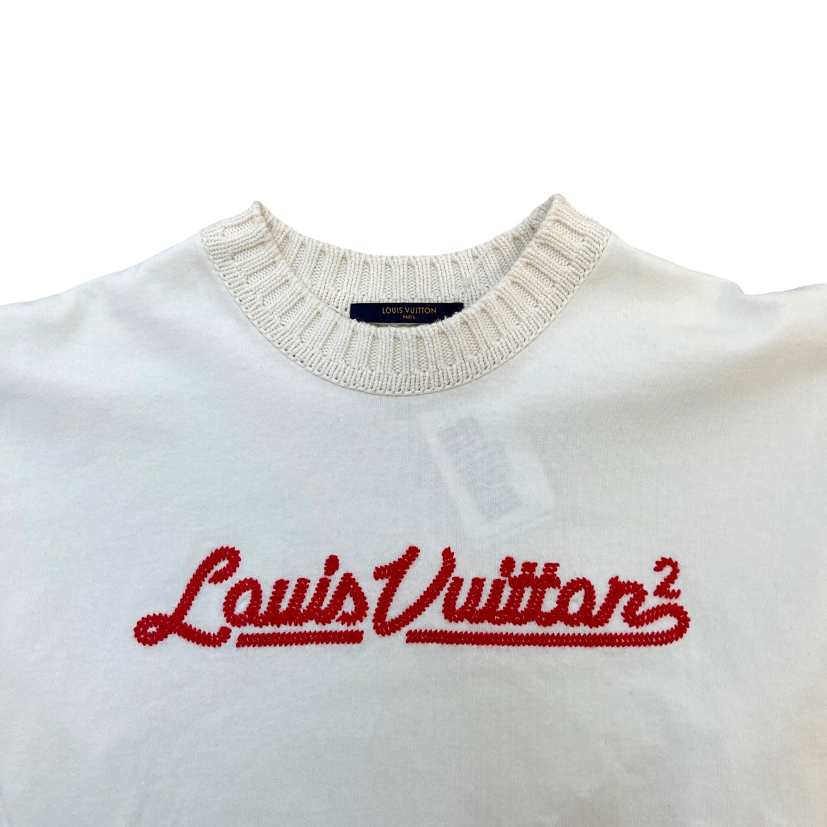 Men's Embroidered Logo T-Shirt White Size XL - Photo 5