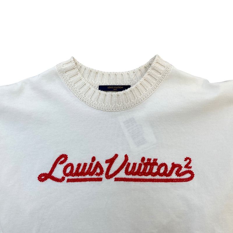 Men's Embroidered Logo T-Shirt White Size XL
