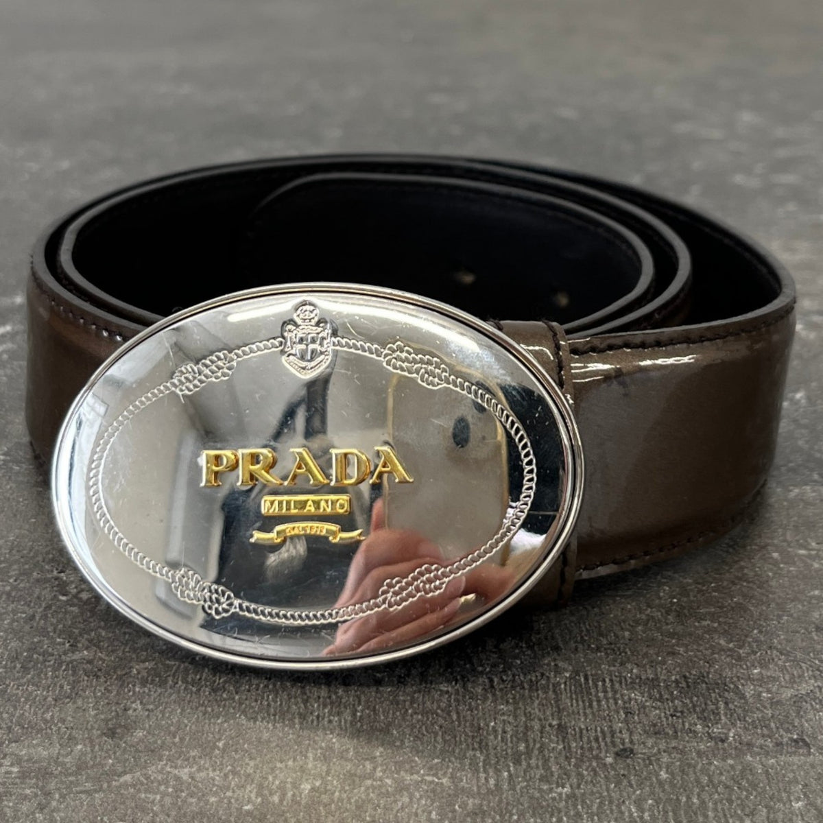 Men's Plaque Logo Belt Black Size 24" - Photo 9