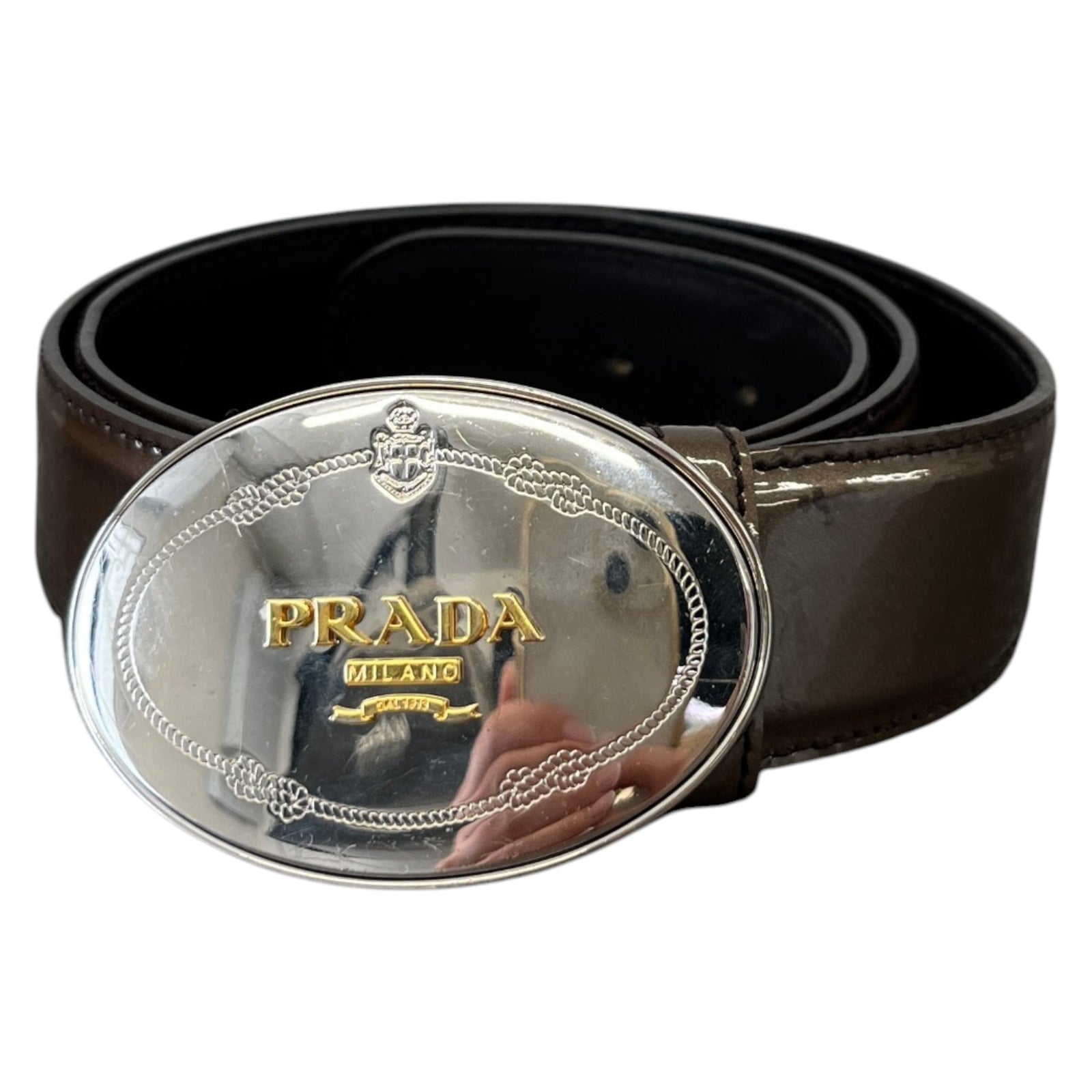Men's Plaque Logo Belt Black Size 24" - Photo 1