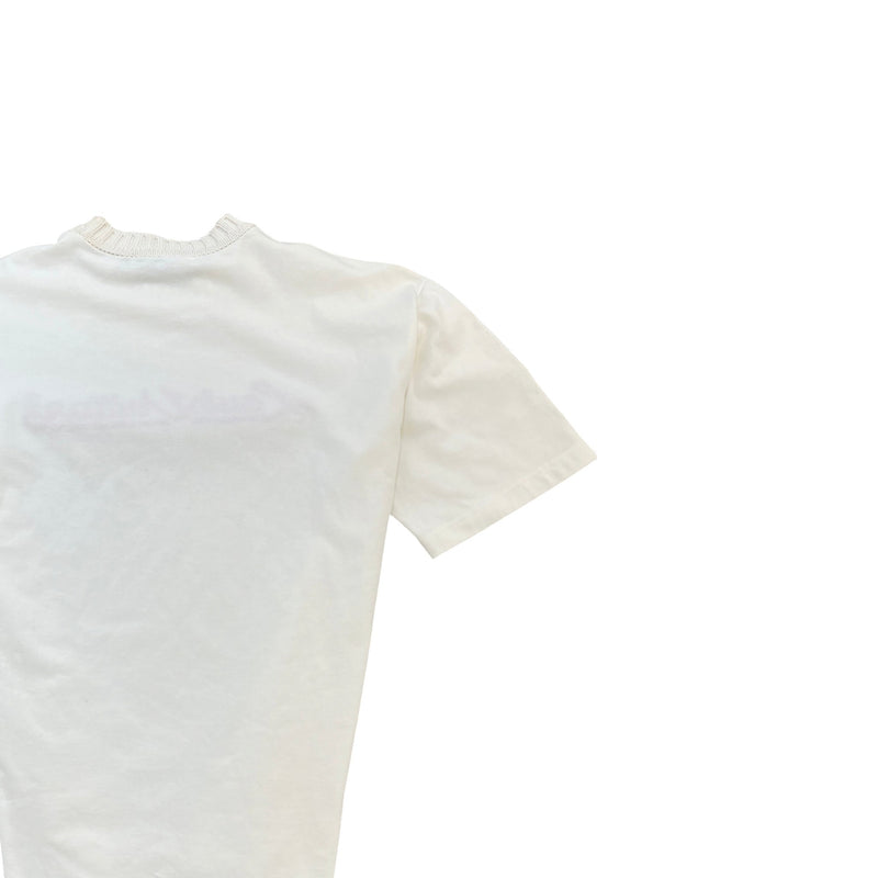 Men's Embroidered Logo T-Shirt White Size XL