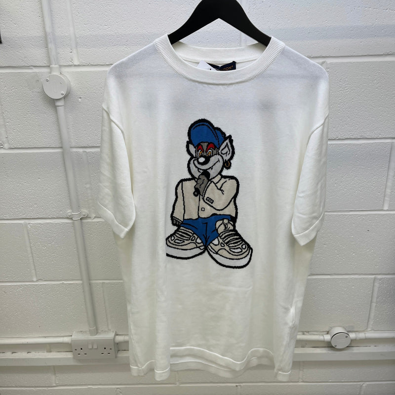 Men's Cartoon Graphic T-Shirt White Size XL