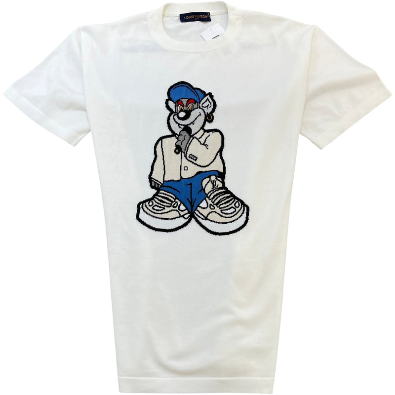 Men's Cartoon Graphic T-Shirt White Size XL
