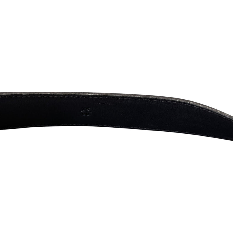 Men's Plaque Logo Belt Black Size 24"