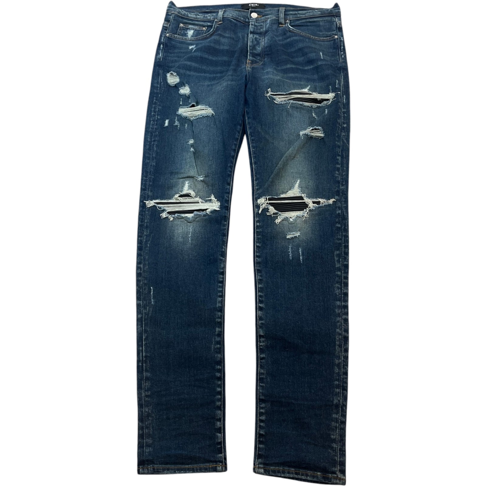 Men's MX1 Distressed Skinny Jeans Blue Size XL / W36 - Photo 1