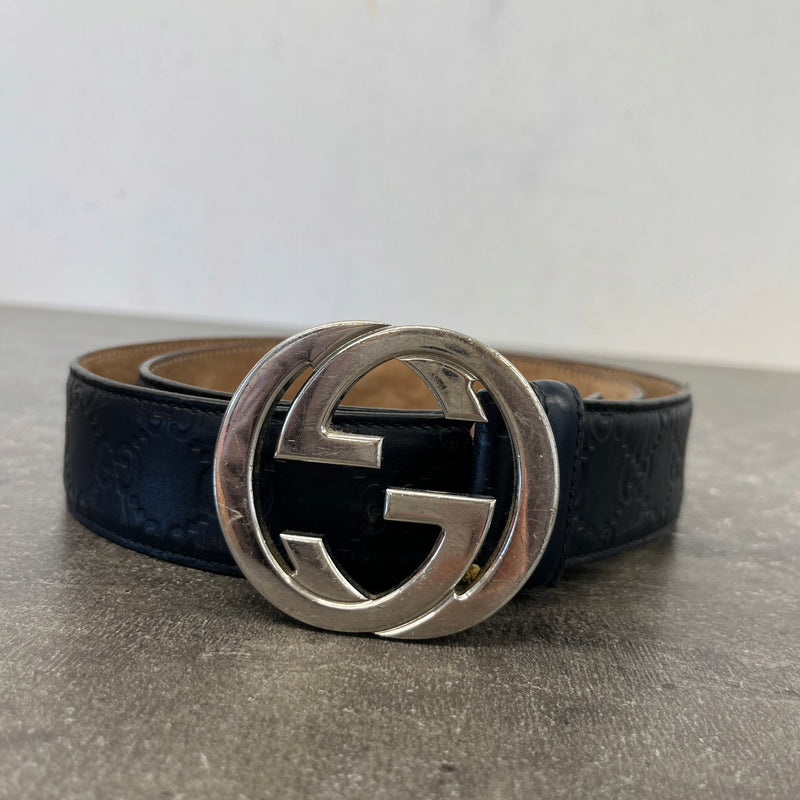 Men's Interlocking G Belt Black Size 32"