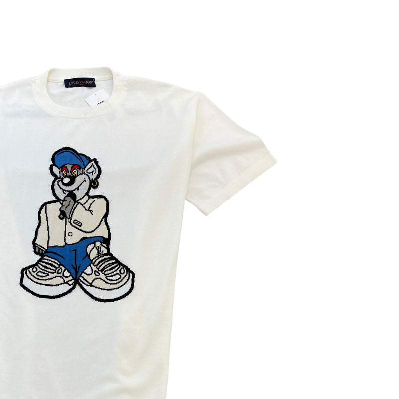 Men's Cartoon Graphic T-Shirt White Size XL
