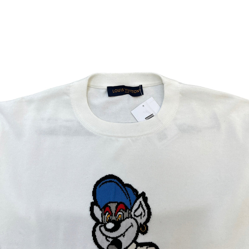Men's Cartoon Graphic T-Shirt White Size XL