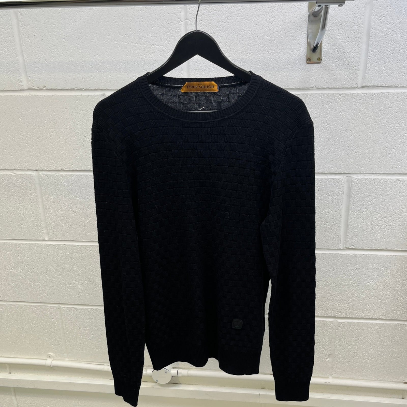 Men's Damier Signature Crewneck Jumper Black Size S - Photo 8
