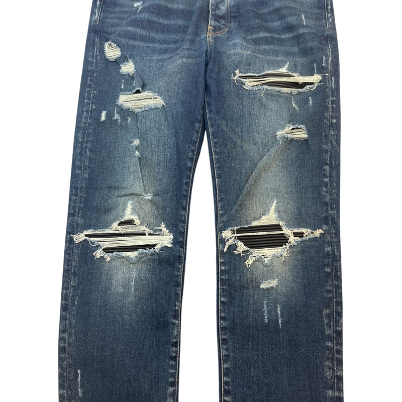 Men's MX1 Distressed Skinny Jeans Blue Size XL / W36
