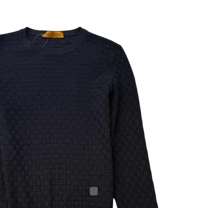 Men's Damier Signature Crewneck Jumper Black Size S