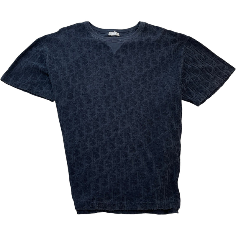 Men's Oblique Towelling T-Shirt Navy Size XXL