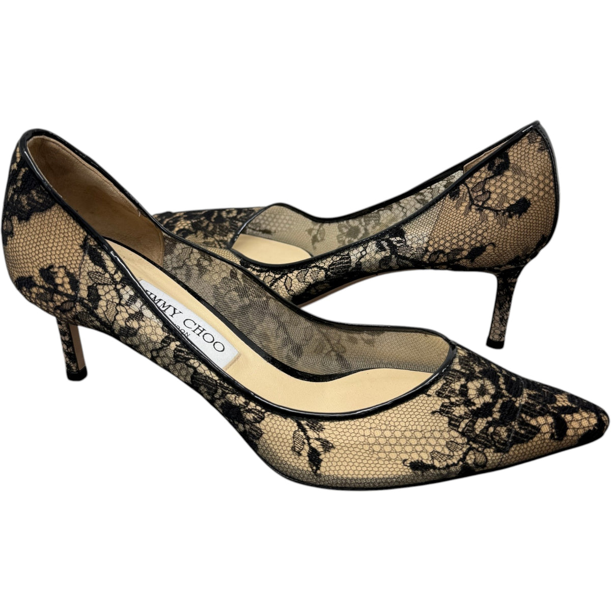 Women's Floral Lace Pointed Toe Heels Black Size UK 6.5 / EU 39.5 - Photo 3
