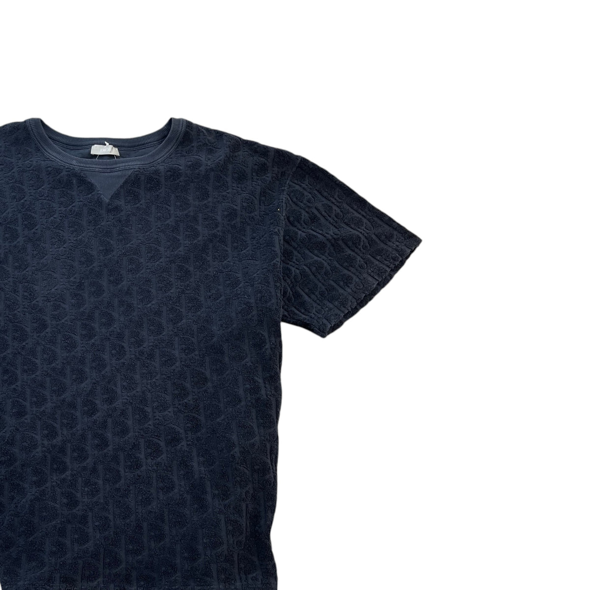 Men's Oblique Towelling T-Shirt Navy Size XXL - Photo 3