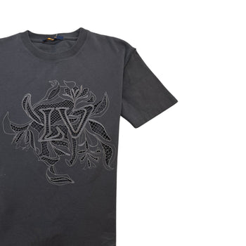 Men's Embroidered Logo T-Shirt Charcoal Size XS
