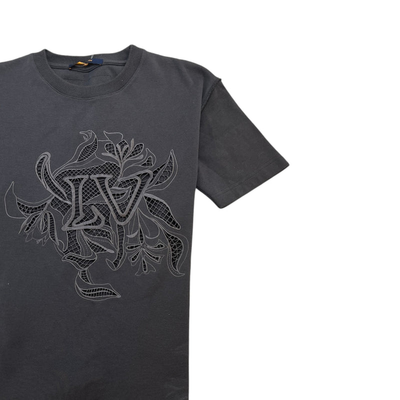 Men's Embroidered Logo T-Shirt Charcoal Size XS