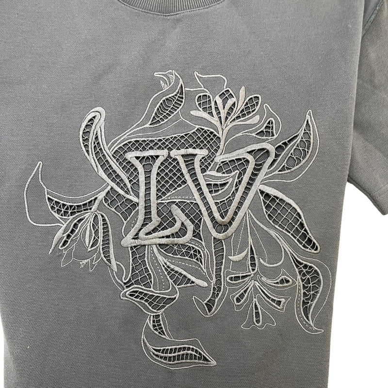 Men's Embroidered Logo T-Shirt Charcoal Size XS